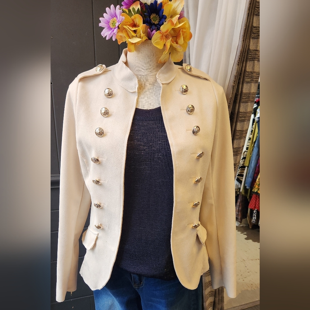 Molly Bracken Faux Suede Military style Jacket